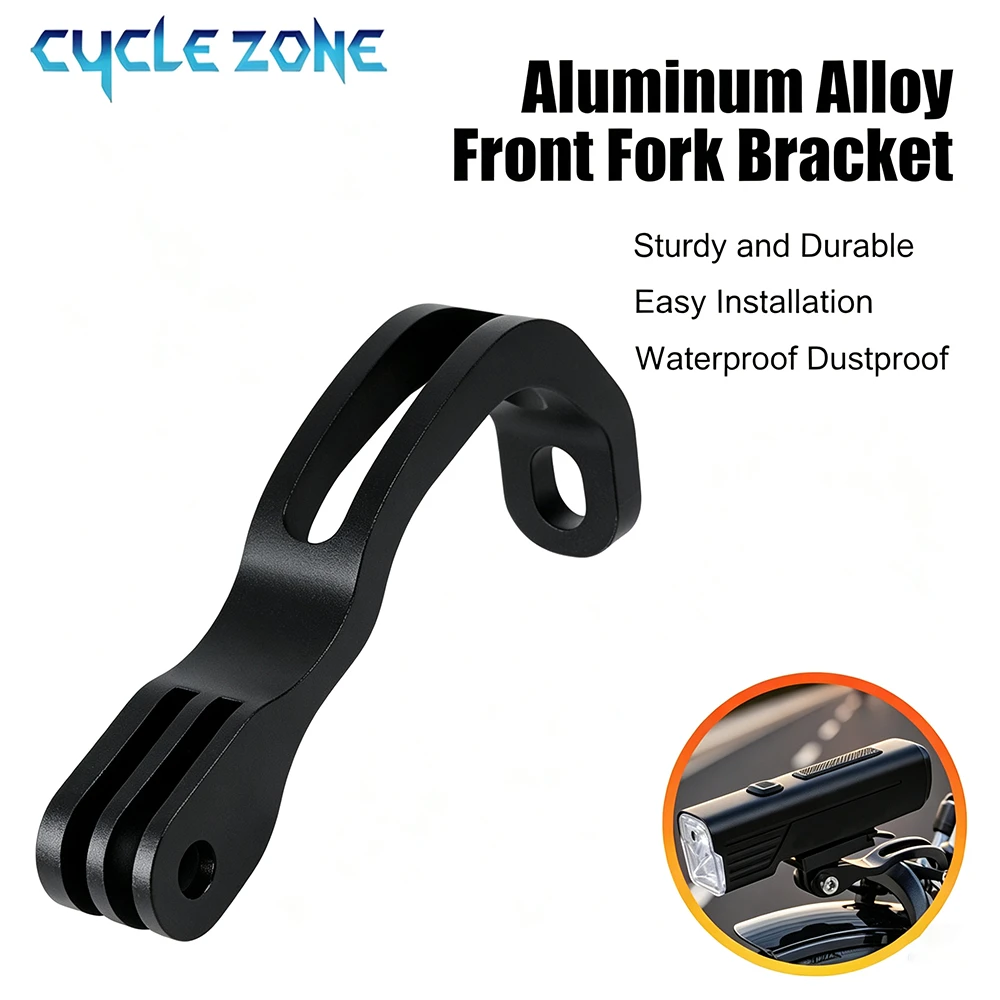 Soporte Extensor de Horquilla Delantera para Bicicleta de Aleación de Aluminio, Ligero y Resistente, para Cámara Deportiva GoPro, Luz Delantera de Bicicleta y Ciclismo