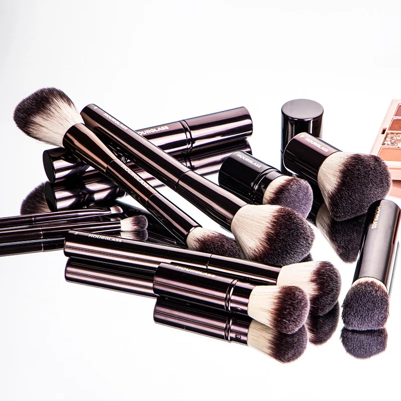 Brocha de Maquillaje Hourglass Cruelty Free - Nuevo Set de 10 Brochas 2024 para Rubor, Polvo, Sombra de Ojos y Base de Maquillaje, Herramientas de Maquillaje Veganas de Lujo