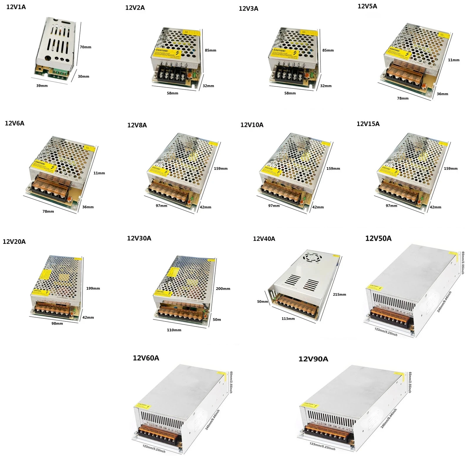 Transformador de iluminación VUSUM AC110V-220V a DC 5V 12V 24V 48V adaptador de fuente de alimentación 2A 5A 10A 15A 20A 30A controlador de interruptor de tira LED