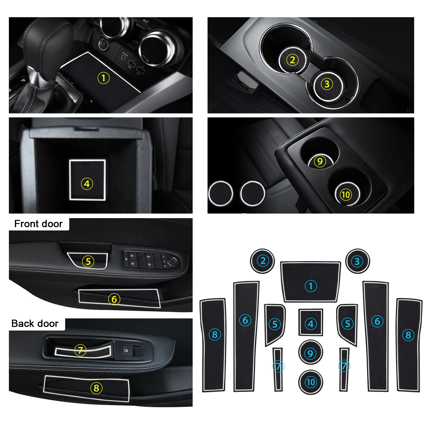 LFOTPP Alfombrilla para ranura de puerta de coche para Renault Arkana 2021-2026, almohadillas antideslizantes para ranura de puerta, accesorios interiores para Arkana 2026, Europa
