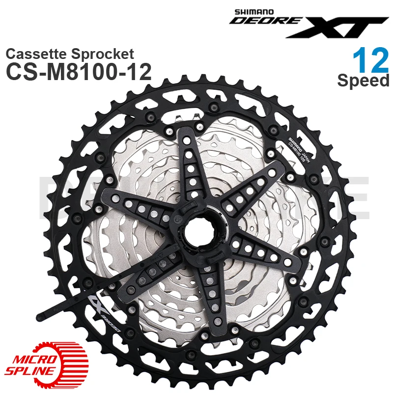 SHIMANO-piñón de Cassette DEORE XT CS-M8100, rueda libre M8100, 12 velocidades, 10-51T, M8100