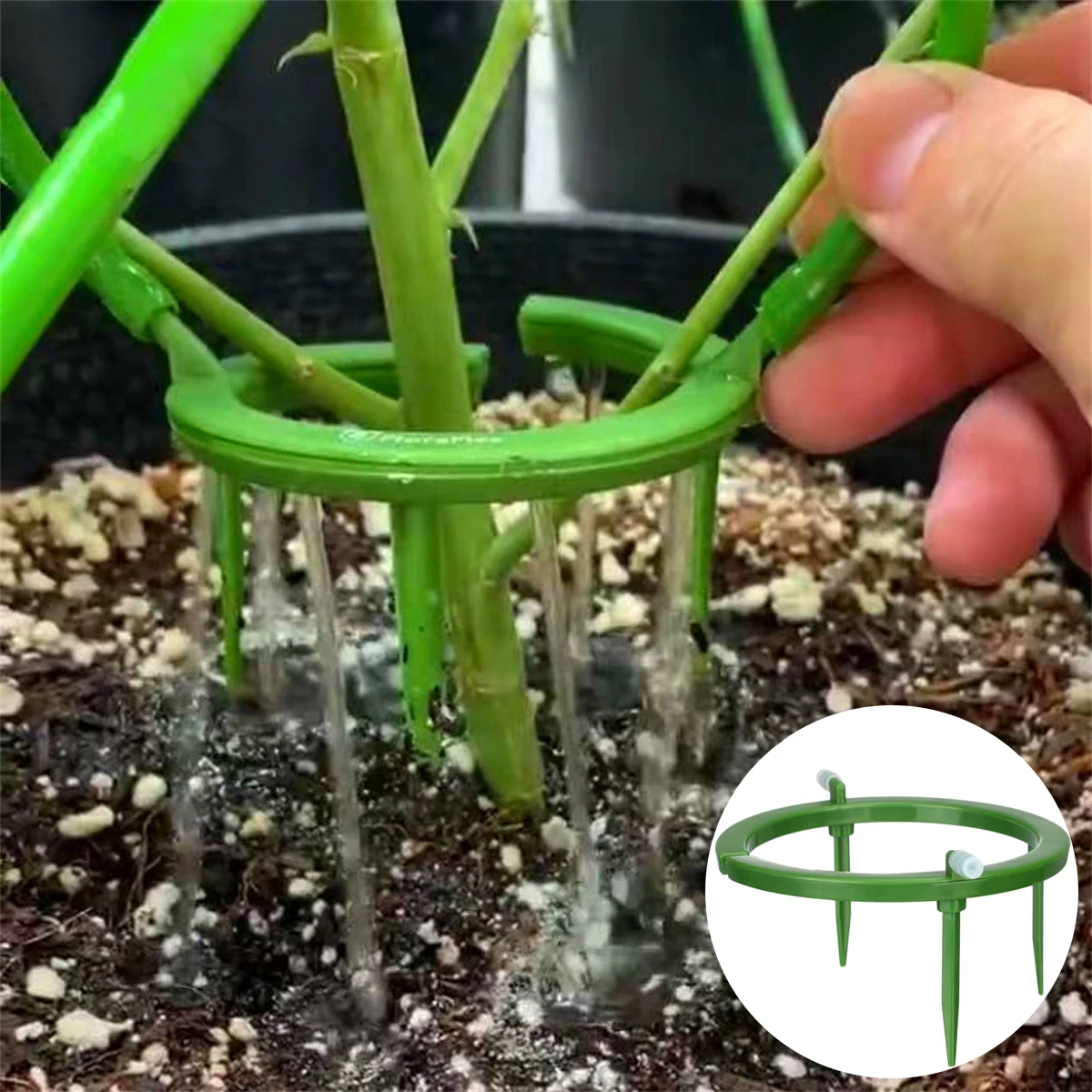 Soporte de 3 patas emisor de goteo 5 "(127mm) anillo de goteo manguera de 4/7mm sistema de riego de jardín riego de agua de lluvia planta flor vegetal 1 pieza