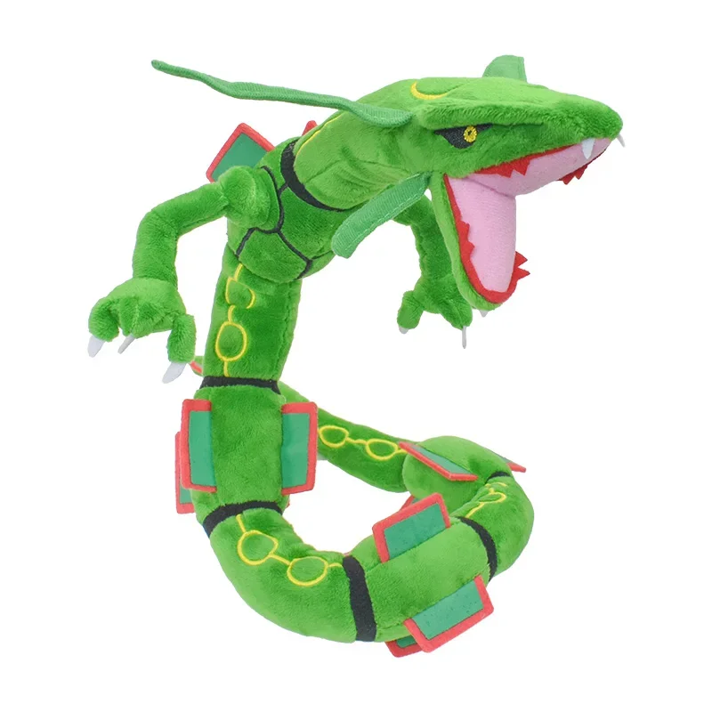 Rayquaza dragón verde algodón suave relleno Anime juguetes de peluche coleccionables regalo para chico 30 pulgadas personaje de dibujos animados juguete genial