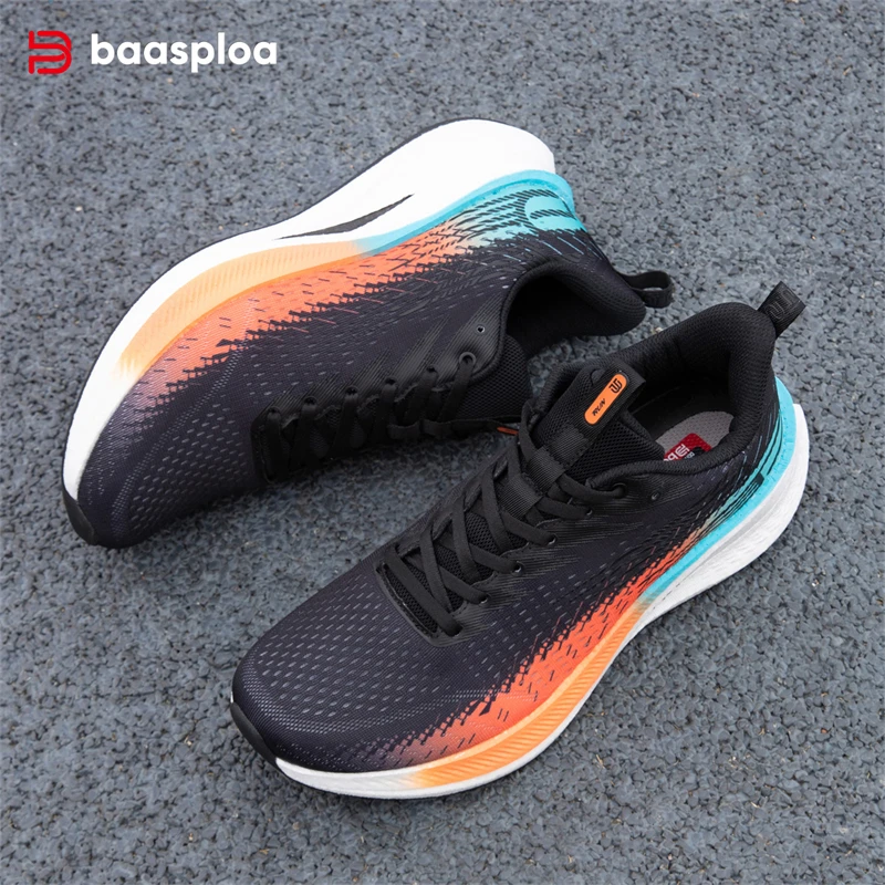 Baasploa, zapatillas para correr para hombre, placa de carbono, zapatillas antideslizantes con amortiguación profesional, zapatillas deportivas informales transpirables para correr para mujer