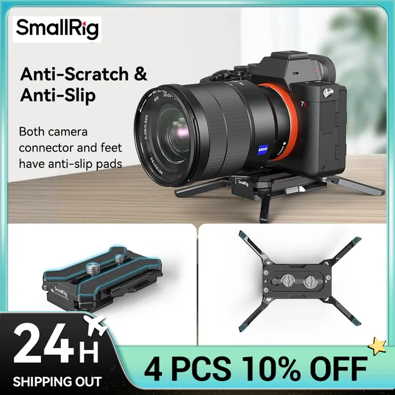 SmallRig-Placa de liberación rápida multifuncional, placa de liberación rápida Universal tipo Arca con soporte cuadruple plegable 3913