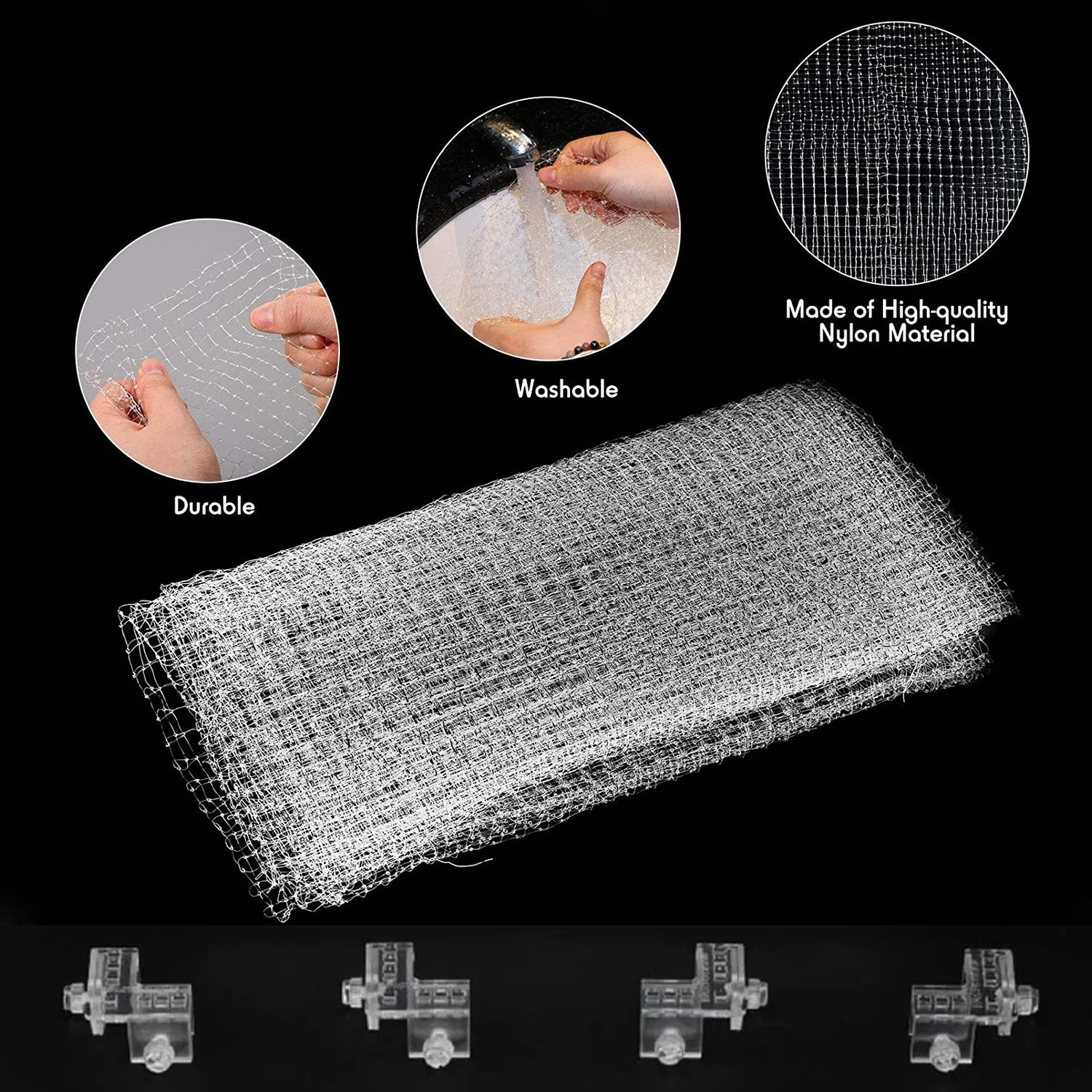 Red de pantalla de Acuario, malla transparente para tanque de peces, Anti-salto, pantalla de aire, cubierta de tanque de peces, Red de reemplazo acuario accesorio