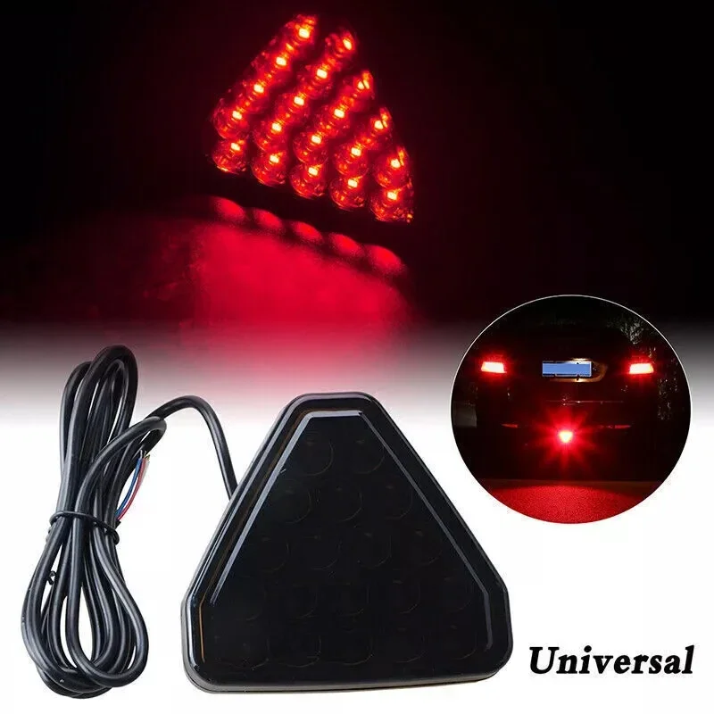 Luz de señal de freno Universal 19LED F1 estilo triangular luces de freno traseras de coche deportivo lámpara de advertencia trasera de coche 12V para JDM BBA