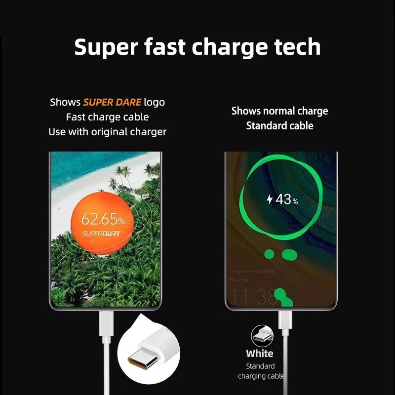 Cable USB Tipo C para Realme, Cables para Teléfono, Carga Súper Rápida de 65w 80W, Super Dart Vooc para Realme 12 13 14 Pro 9i Neo GT V60 OPPO