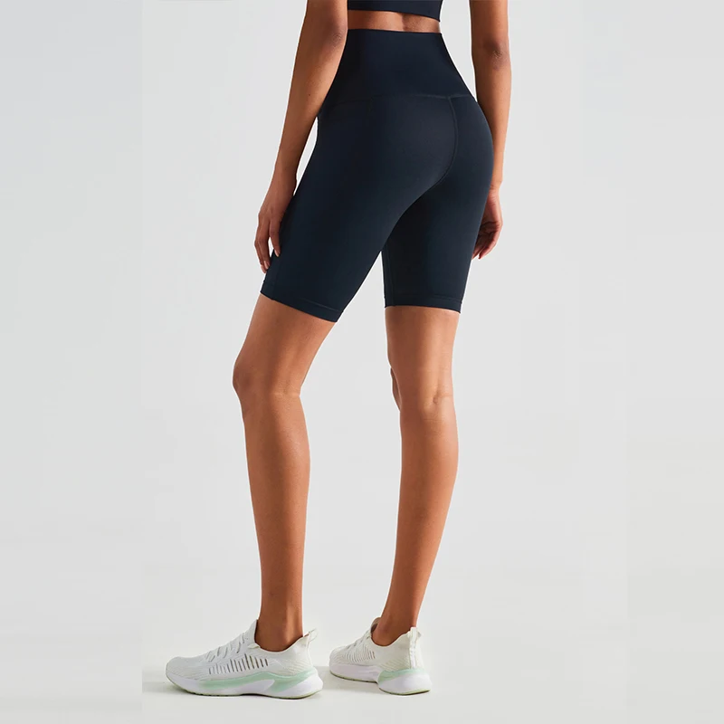 Pantalones cortos deportivos de yoga para mujer, con bolsillo, ideales para el gimnasio y actividades físicas, pantalones cortos de ciclismo para mujer, cintura alta, transpirables, sin costuras frontales, diseño que realza la figura.