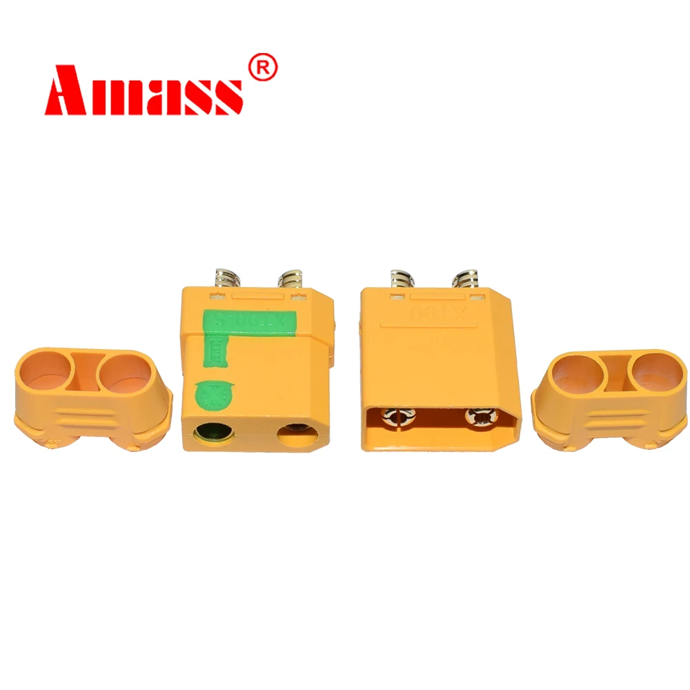 Amass XT90S conector xt90s anti chispas XT90S XT90-S adaptador de Motor macho hembra para batería ESC y cable de cargador para coche RC camión