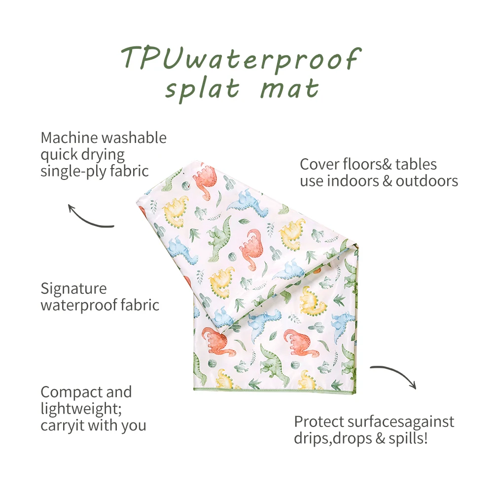 Elinfant, 1 unidad, alfombrilla para silla alta de bebé, alfombrilla portátil para silla de comedor de bebé, alfombrilla impermeable para derrames, Protector de suelo antideslizante, alfombrilla contra salpicaduras