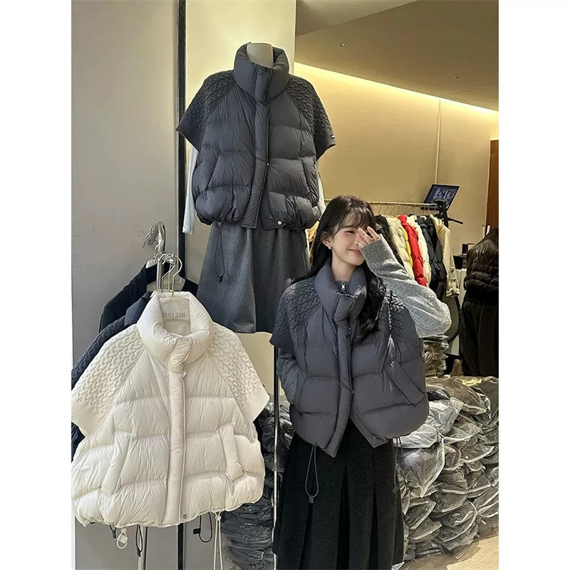 Chaleco de algodón para mujer ZAROY, chaqueta informal holgada de otoño e invierno con cuello alto y bolsillos, abrigo acolchado, ropa exterior de moda
