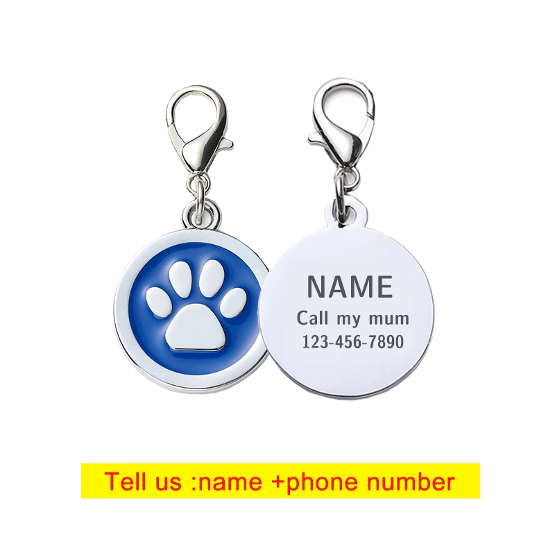Collar de perro personalizable, etiquetas de dirección para perros, medalla con nombre grabado, accesorios para cachorros y gatitos, cadena de collar de gato personalizada