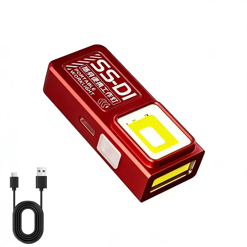 Mini linterna LED COB recargable, portátil, EDC, linterna de bolsillo USB C, luz de trabajo con clip magnético para emergencias