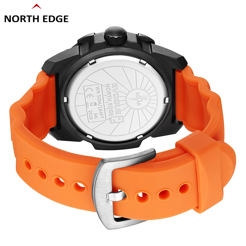 NORTH EDGE EVOQUE 2 reloj militar Digital para hombre, reloj de pulsera deportivo ambiental con energía Solar para hombre, relojes luminosos resistentes al agua 50M