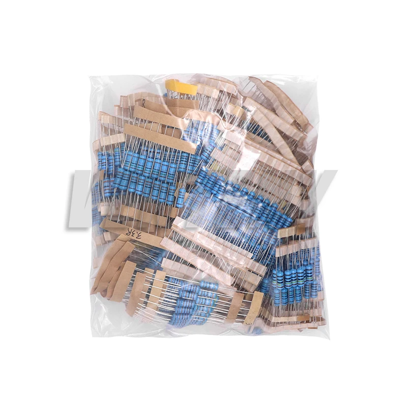 Juego de resistencias de película metálica, paquete surtido de resistencias de 1W, 1220-1% M ohm, 0,33 valores x 10 Uds., 2,2 Uds./lote