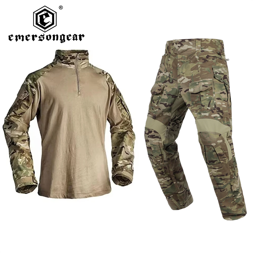 EMERSONGEAR G3 uniforme de combate Airsoft camisa pantalones con rodilleras táctica GEN3 BDU caza Multi-camo ropa de camuflaje EM9351