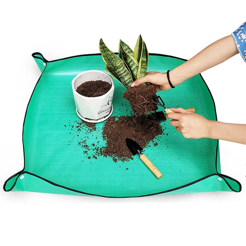 Estera para repottar plantas, estera para trasplante impermeable, estera para macetas suculentas para interiores, estera de jardinería portátil
