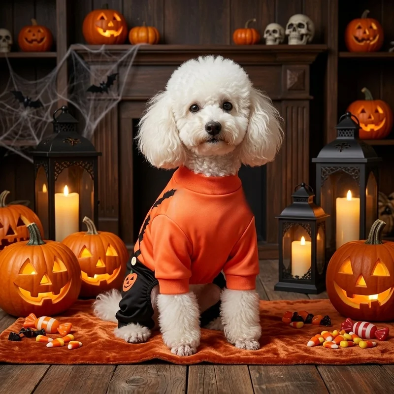 Pijama de Halloween para Perro, Disfraz de Calabaza Jack-O'-Lantern, Mono de 4 Patas para Cachorros, Ropa Festiva para Perros y Gatos Pequeños y Medianos