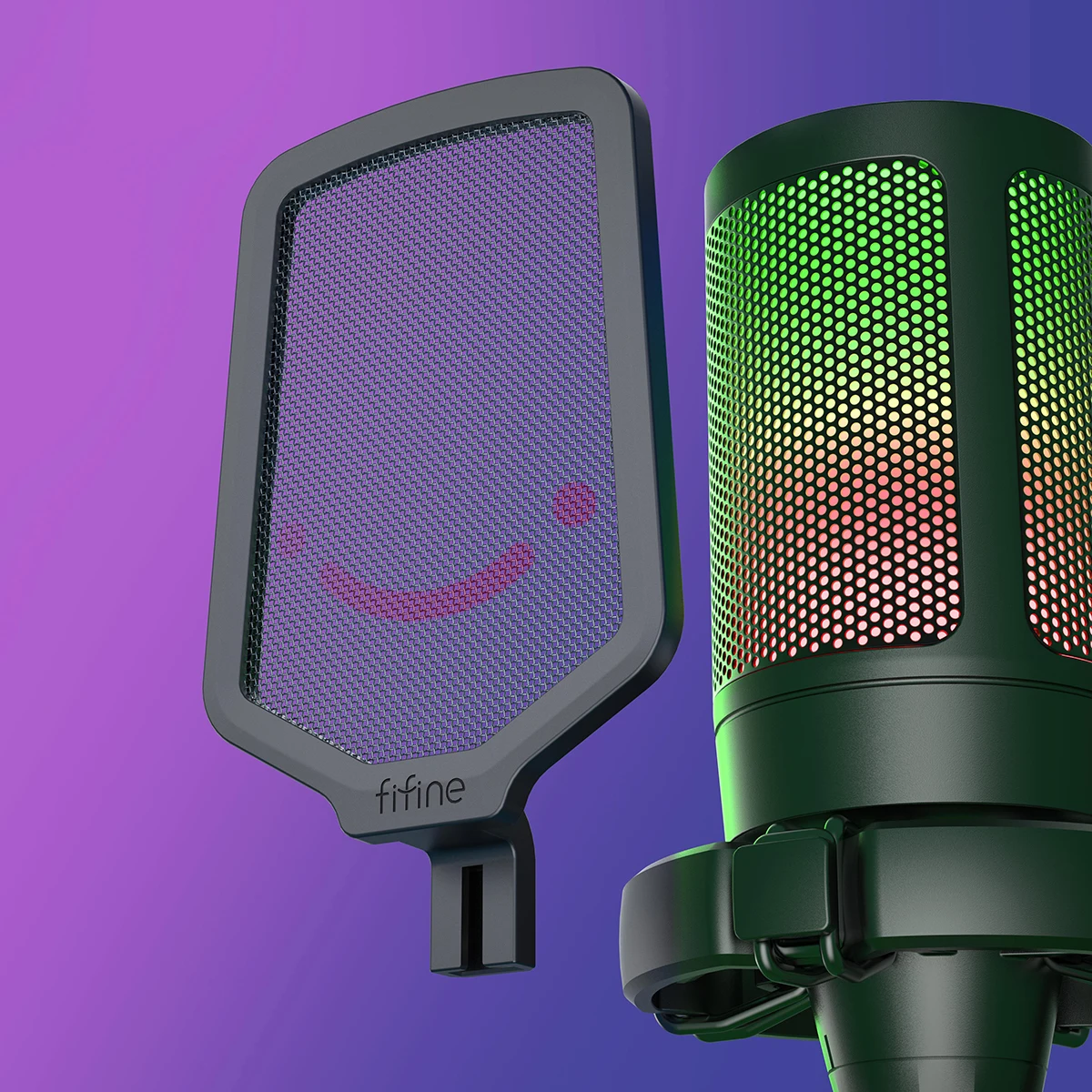 FIFINE Ampligame micrófono USB para transmisión de juegos con filtro Pop soporte de choque y Control de ganancia, Multi Compatible, para PC/PS4/5 -A6V