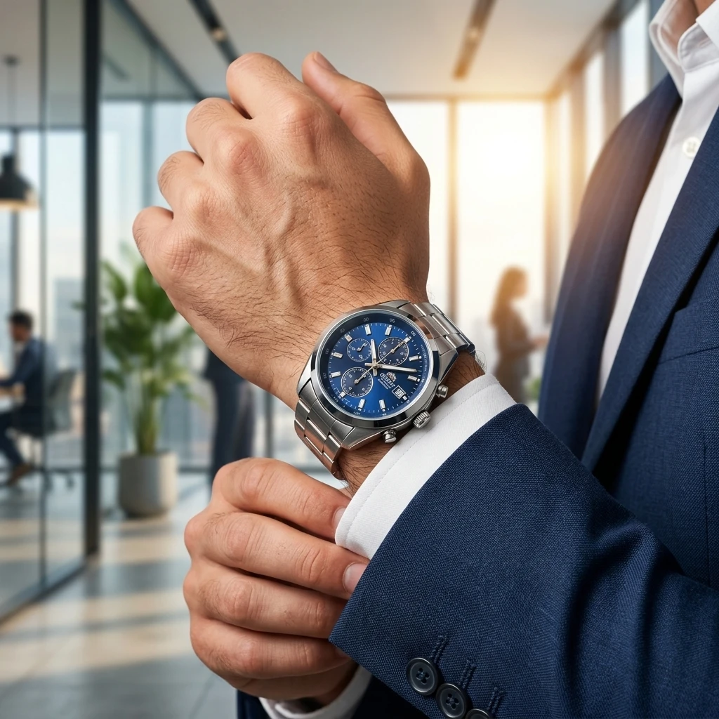 Reloj cronógrafo deportivo de cuarzo para hombre Japan Orient, escala tachimétrica, indicador de fecha, reloj de pulsera de acero inoxidable resistente al agua hasta 100 m