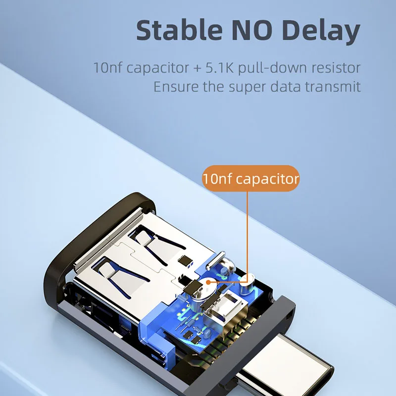Essager USB 3,0 tipo C OTG adaptador tipo C USB C macho a USB hembra convertidor para Macbook Xiaomi Samsung S20 USBC OTG conector