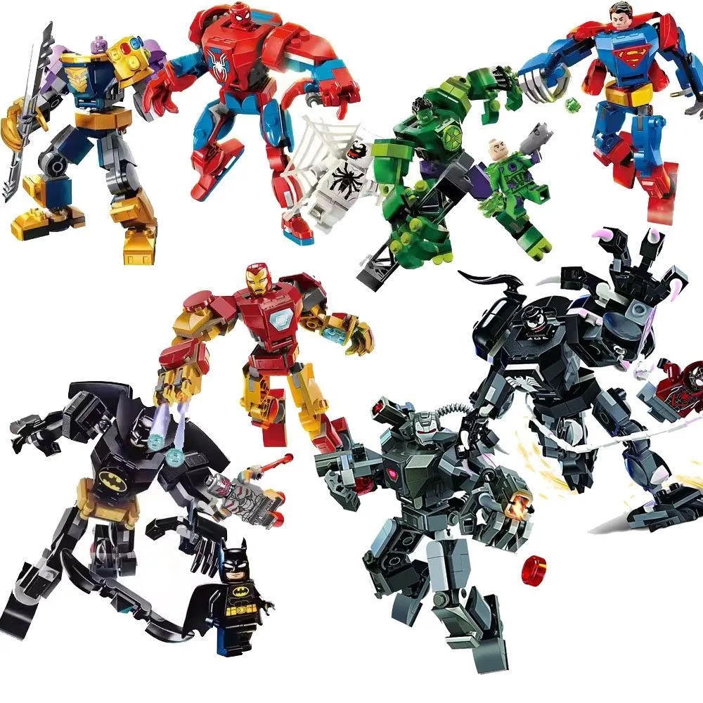 Figuras de Acción de los Vengadores, Bloques de Construcción, Estilo DIY, Poses Ajustables, Ladrillos Multiarticulados, Juguetes y Regalos