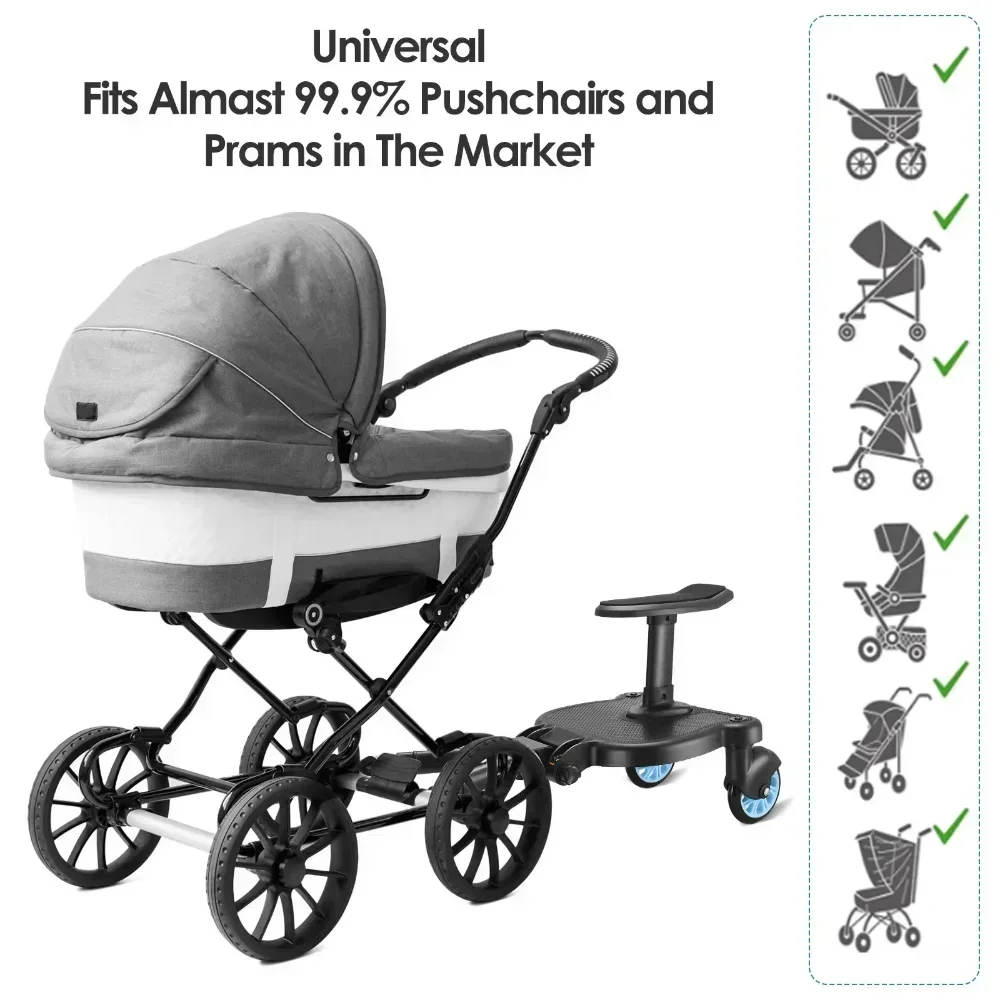 Adaptador Universal de tablero de paso para cochecitos con asiento, Jogger para segunda niños, Scooter gemelos, cochecito de bebé, parachoques