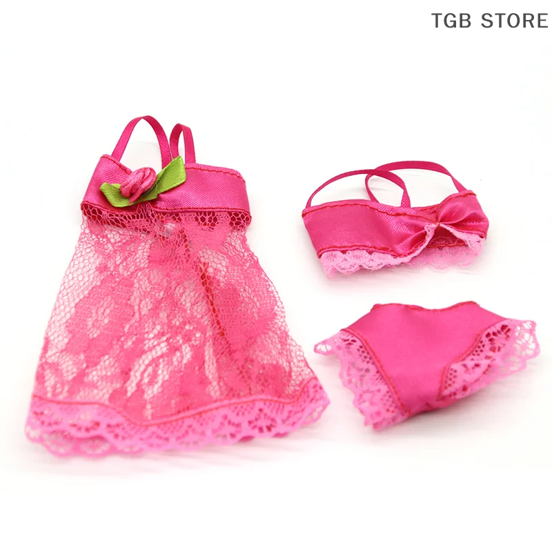 Conjunto de 3 pijamas para muñeca, ropa interior, accesorios para el hogar, 30cm