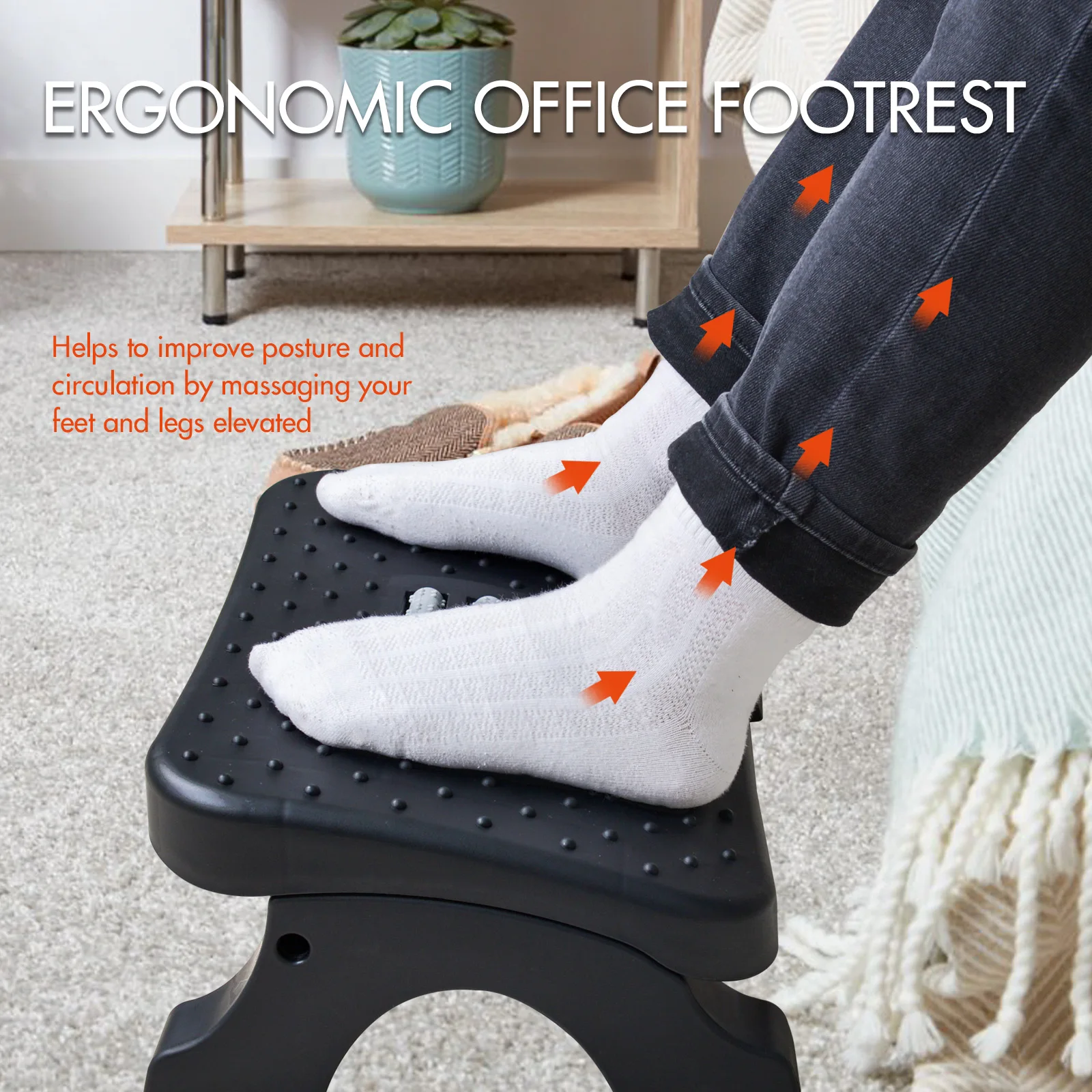 Reposapiés ergonómico debajo del escritorio, rodillos de masaje, reposapiés, alivio del dolor, taburete antideslizante para pies, corrección de postura como nuevo regalo de Navidad
