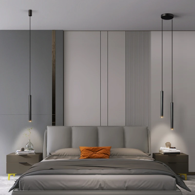 Lámpara colgante de noche minimalista, foco para dormitorio, restaurante, Bar, cocina, comedor, isla, luces de plataforma, iluminación Led colgante