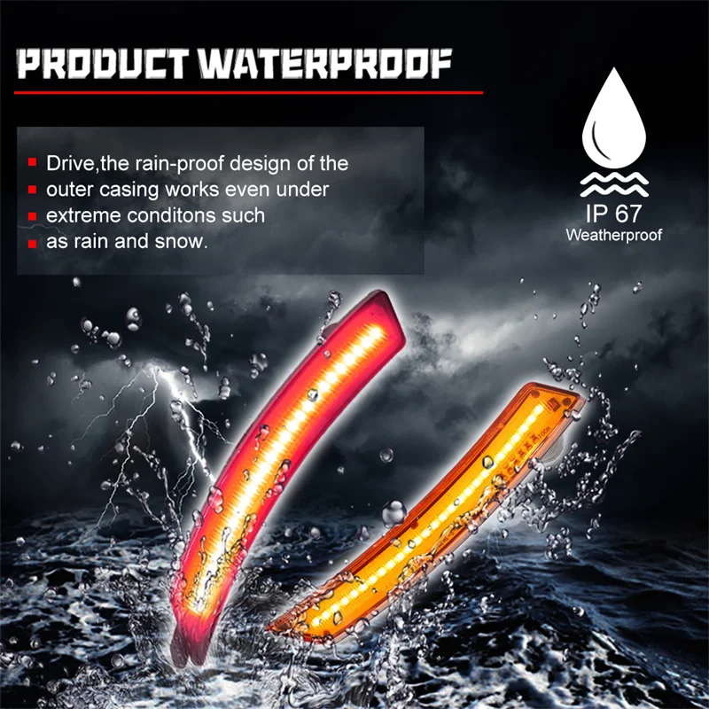 Luces LED de posición lateral delanteras ámbar/traseras rojas, lámparas acampanadas para guardabarros para 2007-2016 Gen 2nd MINI Cooper R55 R56 R57 R58 R59 R60 R61