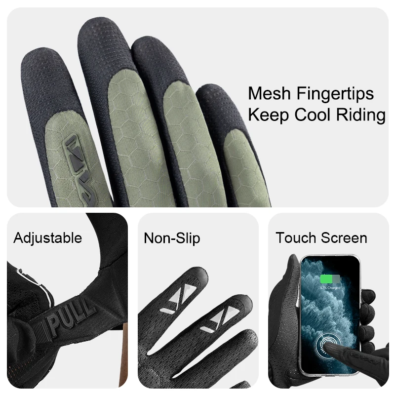 VXW Guantes de Moto de malla fina para hombre y mujer, protectores de nudillos acolchados para pantalla táctil, transpirables, agujeros de ventilación, carreras, Verano