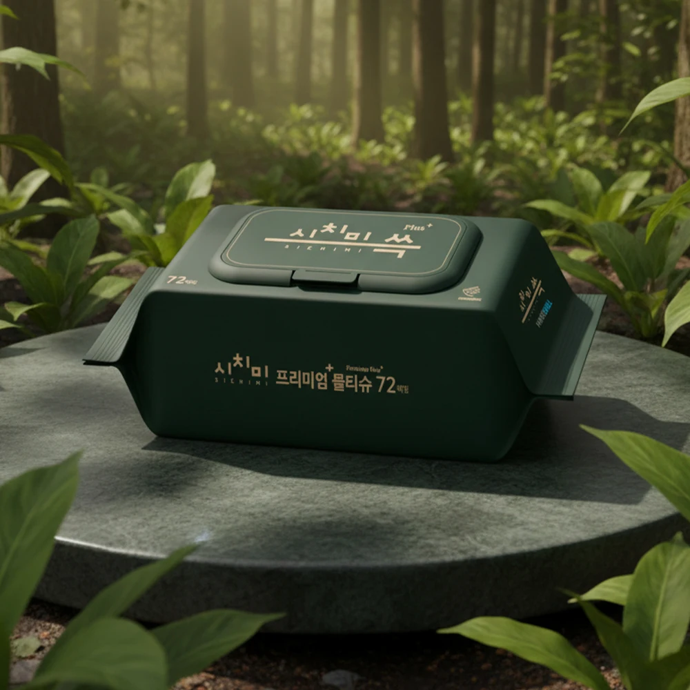 Toallitas húmedas para bebés Sichimi Green con estampado premium EWG gorra totalmente verde 72 paquetes 10 paquetes
