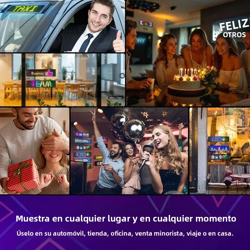 Panel de píxeles de matriz LED, ojo de camión, aplicación Bluetooth, Panel de píxeles de matriz, luz nocturna, bricolaje, programable, Flexible para tienda de coches, Bar de Hotel