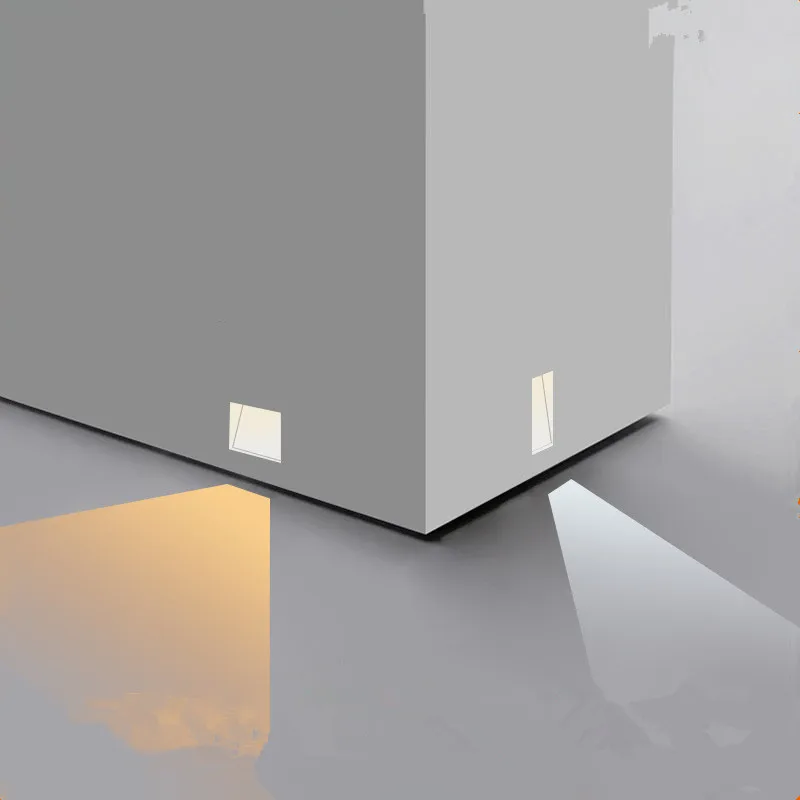 Lámparas de pared LED sin marco integradas para escaleras, Sensor de movimiento de 3W, escalera interior para dormitorio, vestíbulo, esquina, luz nocturna inteligente, 100-240V