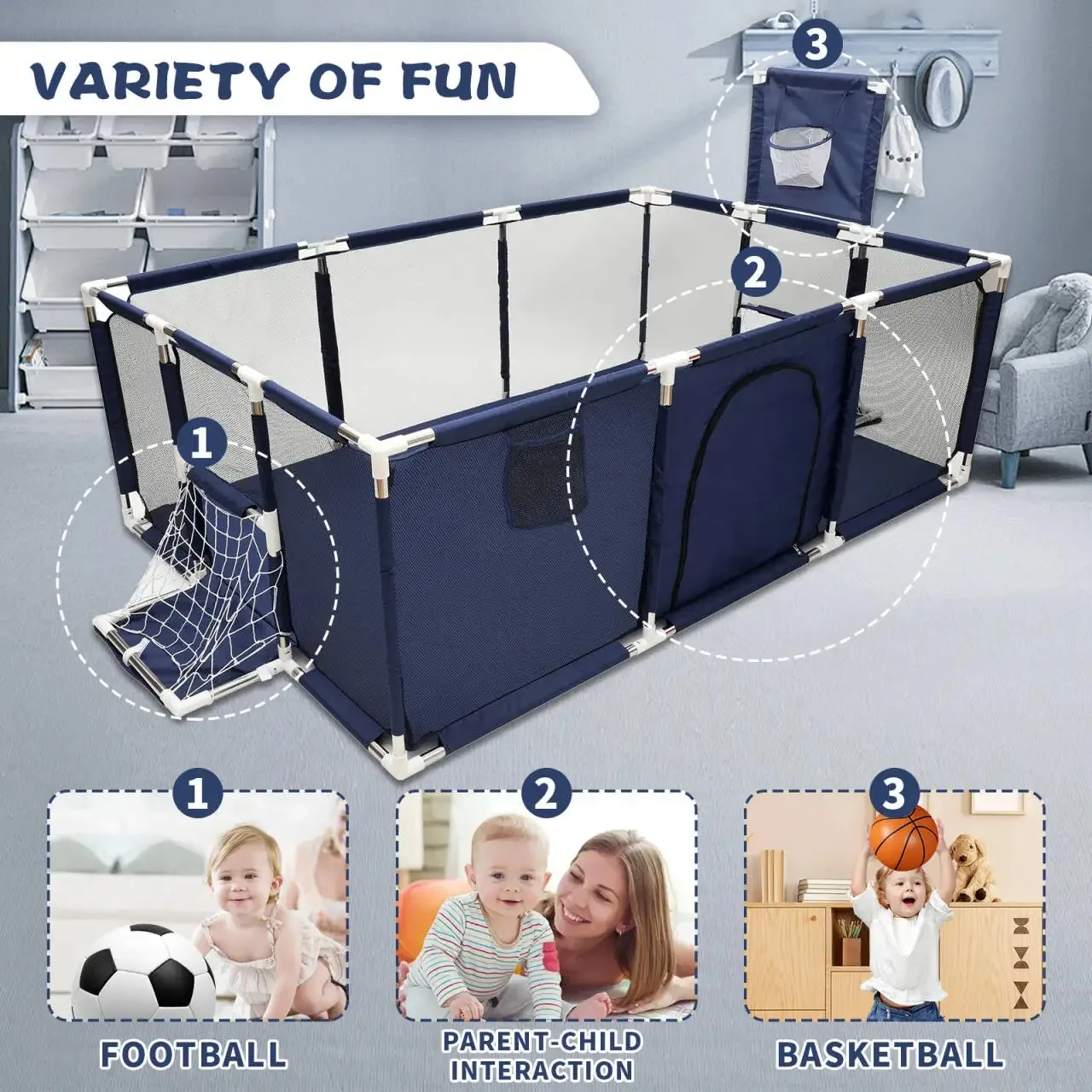 IMBABY-cartel para bebé, parque infantil interior para bebé, parque infantil grande para niños, barrera protectora de seguridad, valla, parque infantil impermeable