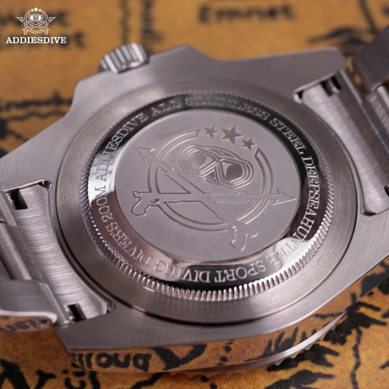 Reloj de buceo ADDIESDIVE para hombre, resistente al agua hasta 200m, BGW9, bisel de cerámica superluminoso, elegante reloj de cuarzo de acero inoxidable para hombre
