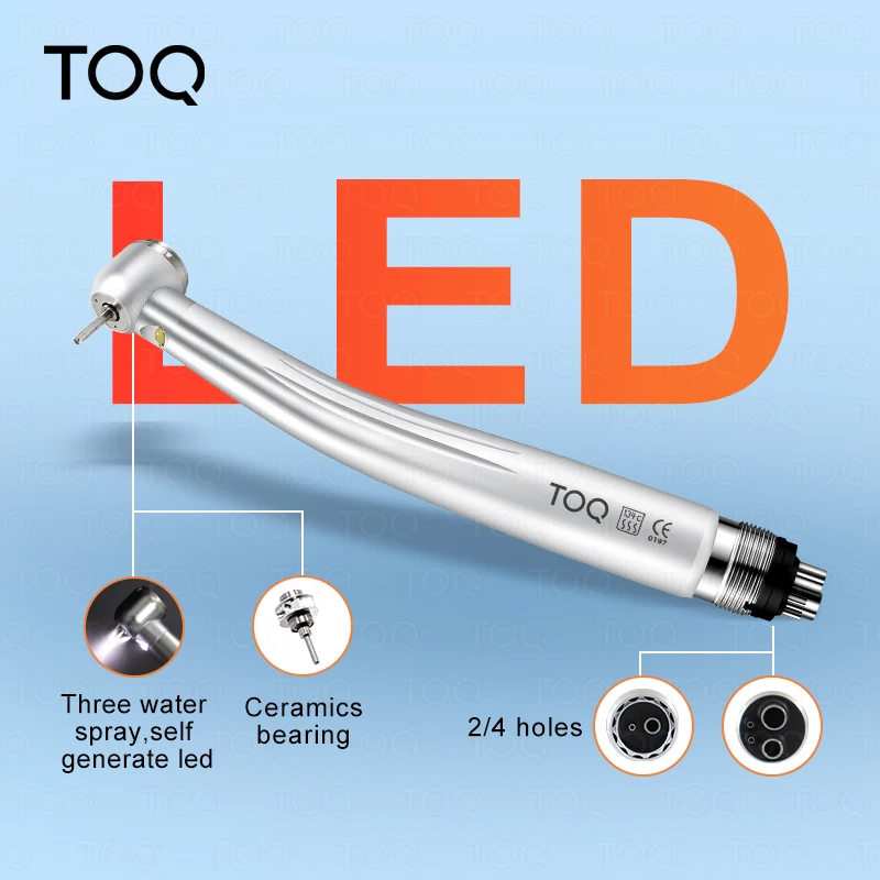 Máquina perforadora de rocas con envío gratis, generador LED dental, pieza de mano de alta velocidad con botón pulsador, turbina de aire, triple irrigación.