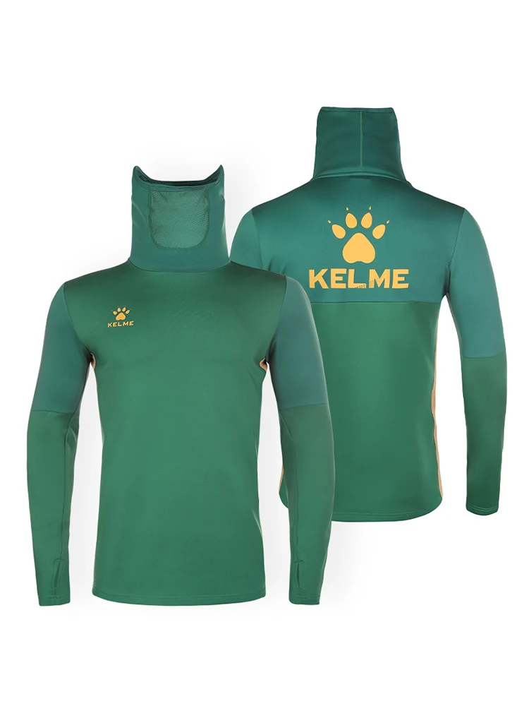 Kelme Sudadera con capucha de entrenamiento de fútbol, ropa deportiva personalizable de manga larga, máscara elástica para el fr