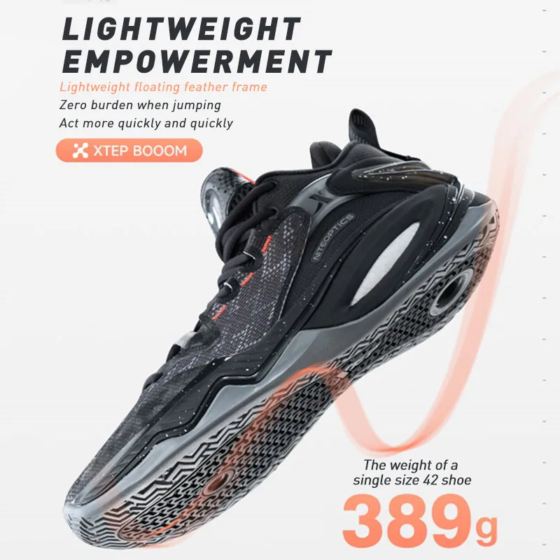 Zapatillas de baloncesto Xtep Light Attack 2,0 V3 para hombre, zapatillas de entrenamiento resistentes al desgaste de media caña para primavera para hombre 876119120010