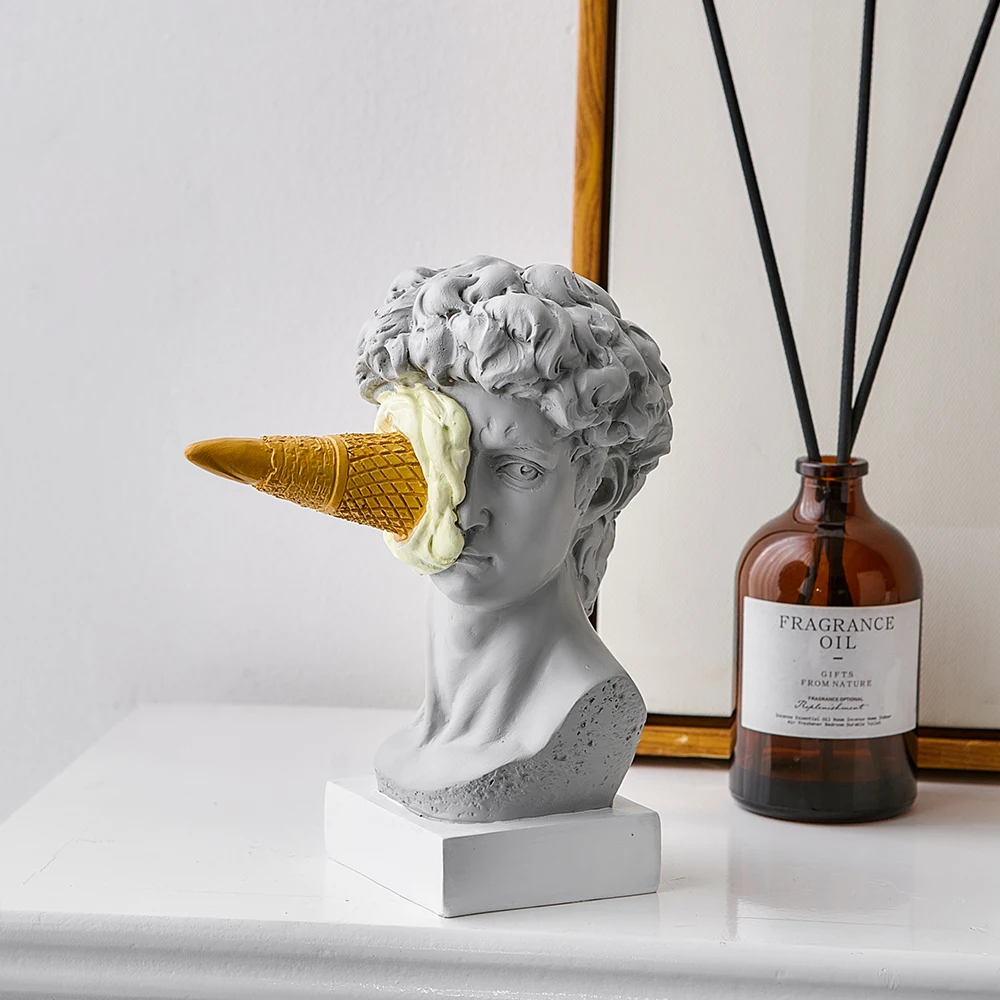 Figura nórdica moderna de David, estatuilla de helado para decoración del hogar, escultura, estantería de oficina, decoración artística de escritorio, estatua de David