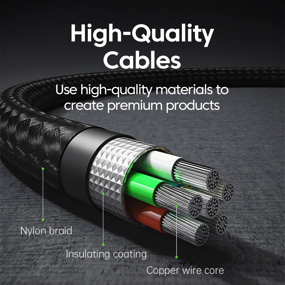 Elough 240W Pantalla Digital USB C a USB C Cable Aleación de Zinc 5A Tipo C a Tipo C Cable de Carga Rápida para iPhone 15 16