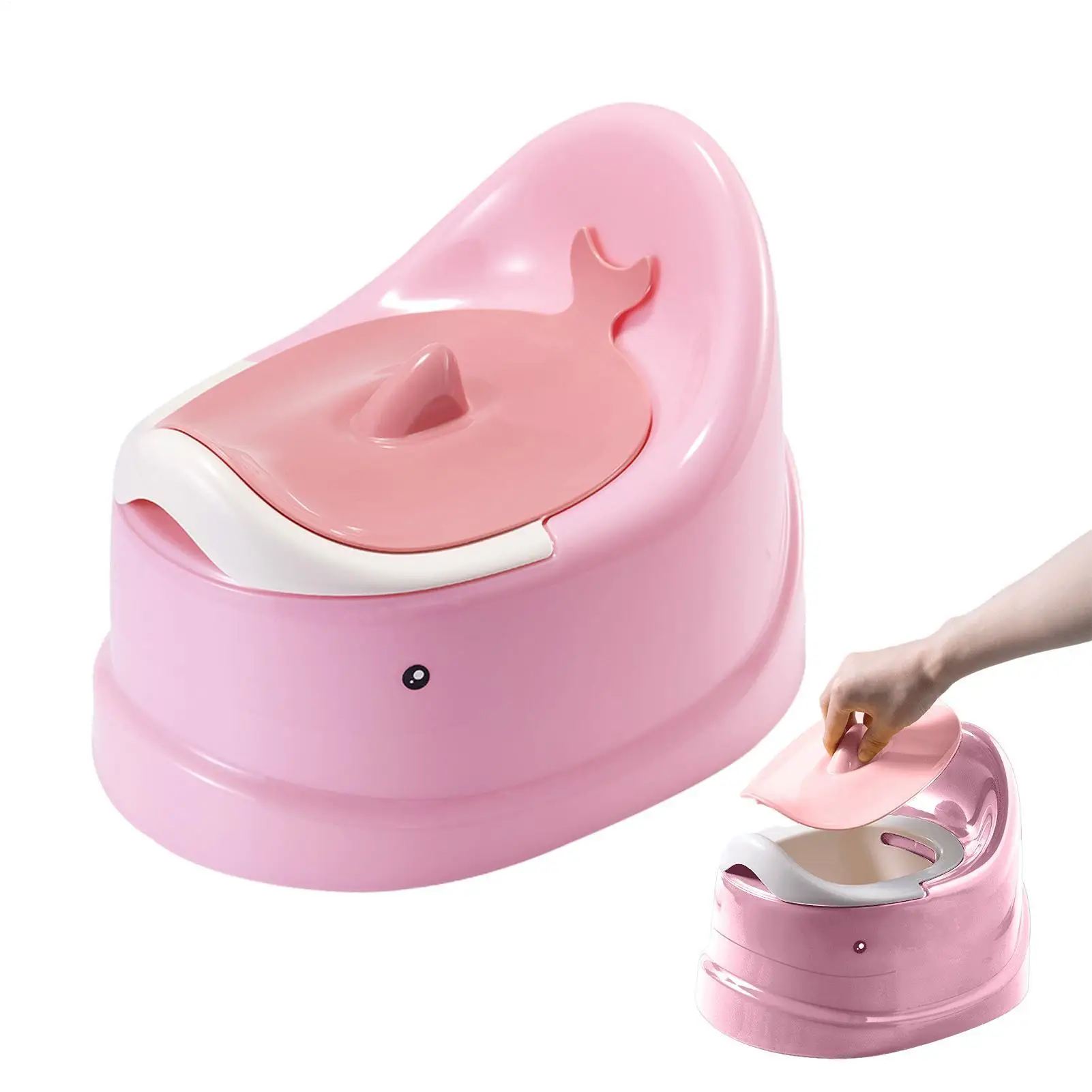 Orinal portátil para niños pequeños, entrenador de inodoro para bebés, inodoro de entrenamiento para viajes, orinal antideslizante con diseño de fondo ovalado estable y seguro, 1 ud.