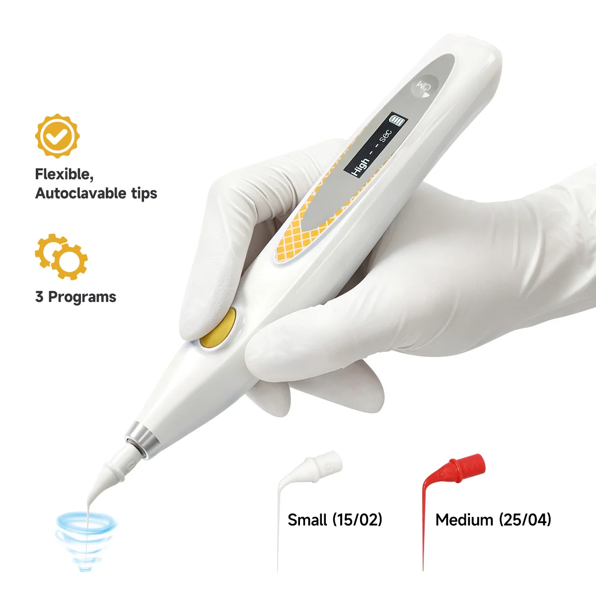 Activador Ultrasónico Dental de Alta Frecuencia JUMTOP, 60 Puntas Flexibles Gratuitas, 3 Programas para Activación de Conductos Radiculares