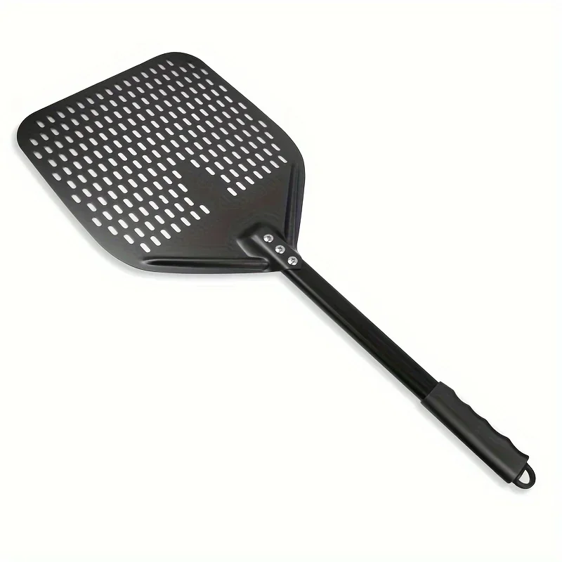 B cáscara de Pizza perforada, cáscara de transferencia de Pizza rectangular de 30,48X35,56 Cm, paleta de Pizza giratoria de aluminio profesional, 1 ud.