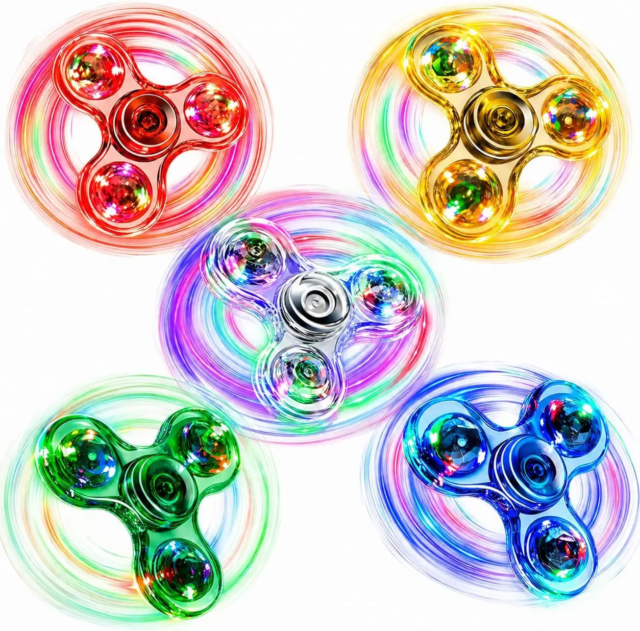 Fidget Spinner con luz LED, juguete luminoso para dedos, Spinner de mano, reducción de estrés y alivio de la ansiedad, recuerdos de fiesta para niños y adultos