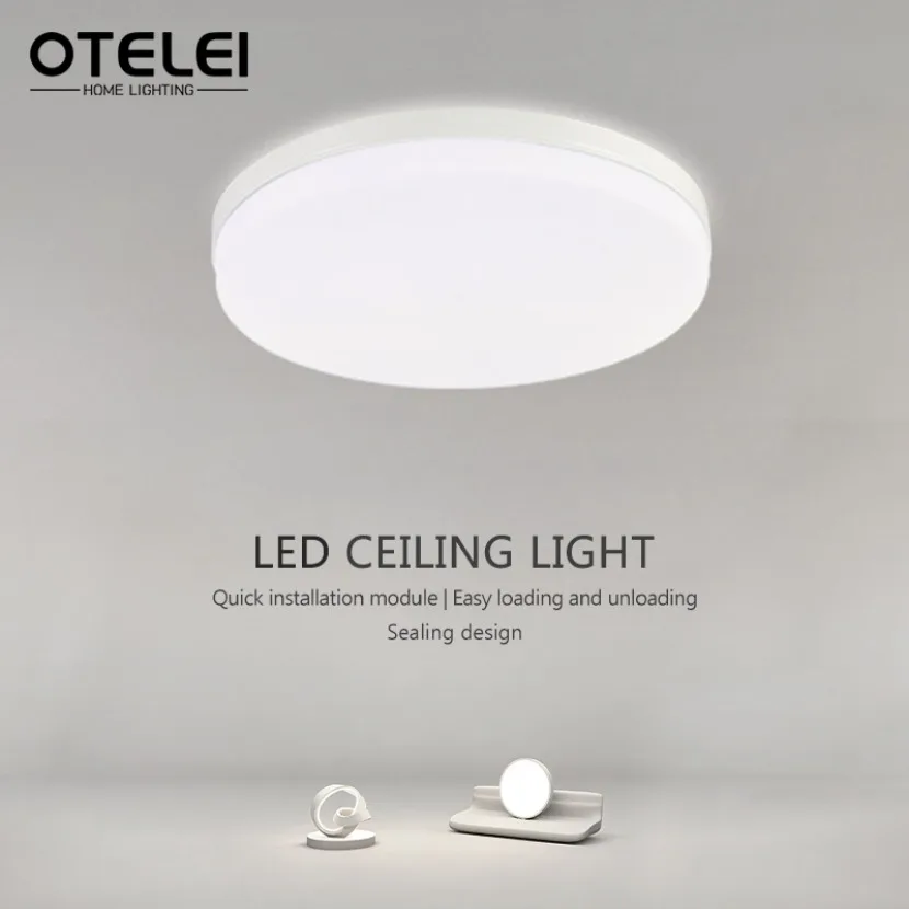 Luz de techo LED, accesorio de iluminación ultrafino Circular moderno para dormitorio, sala de estar, 18W, 24W, 36W, 48W, luz decorativa para interiores del hogar