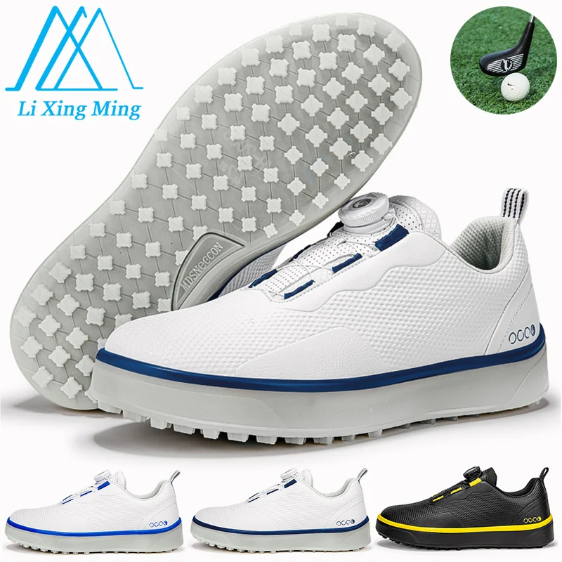 Zapatos de golf para hombre talla grande hasta 47 #   Hebilla giratoria profesional antideslizante sin clavos al aire libre principiante entrenamiento Golf zapatillas Unisex