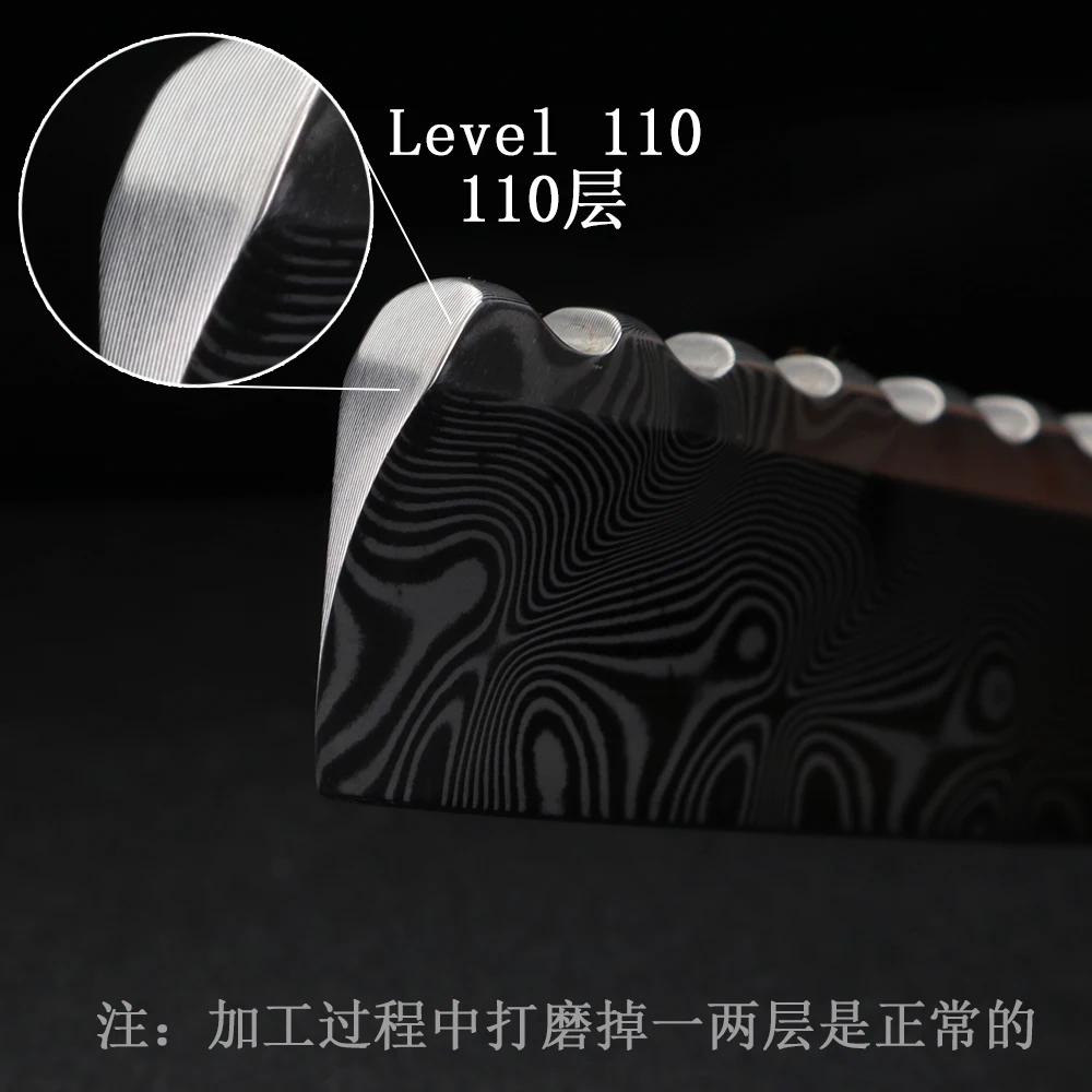 XUANFENG-maquinilla de afeitar plegable de acero damasco, acero duro, 110 capas, alta dureza, recta y afilada